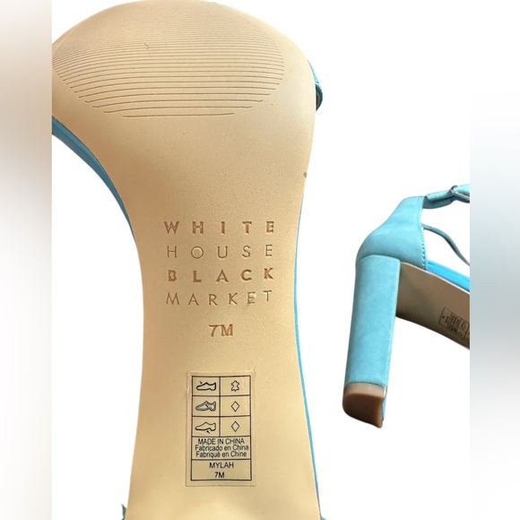 White House Black Market Suede Teal Ankle Strap 3 1/2” Heels , new w tags - Picture 2 of 13